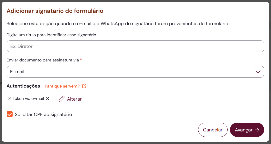 Como configurar um signatário do formulário para assinatura de ...