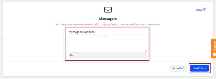 mensagem fluxo